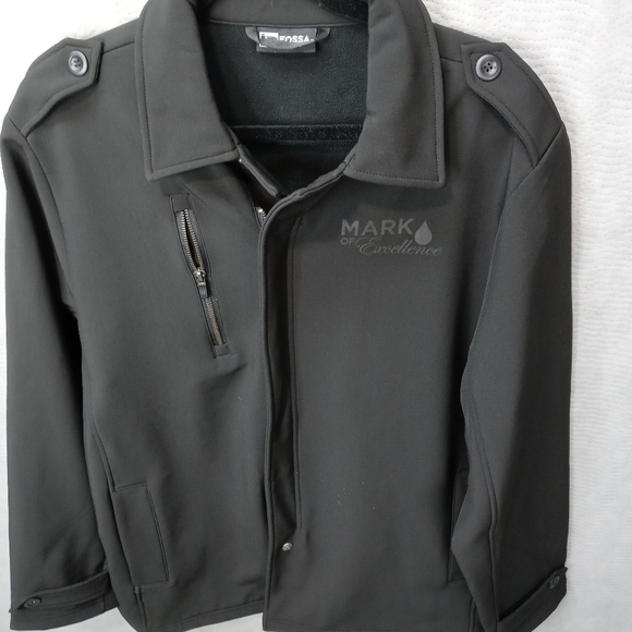 FOSSA Tiburon Polyester Stretch Shell JACKET mens Size XL Black zippered. 'Mark - Picture 2 of 9